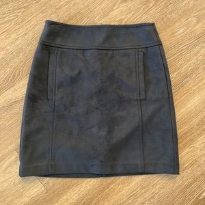 Black suede mini skirt